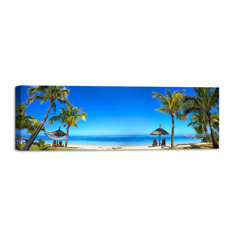 Quadro Stampa su Tela con Telaio in Legno paesaggio isola tropicale