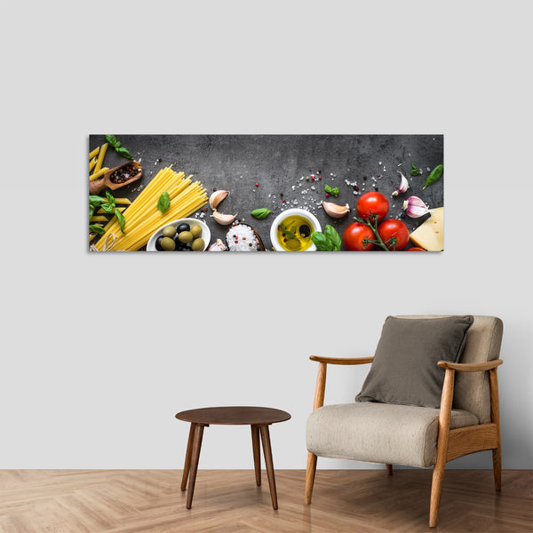 Quadro Stampa su Tela con Telaio in Legno cucina spaghetti