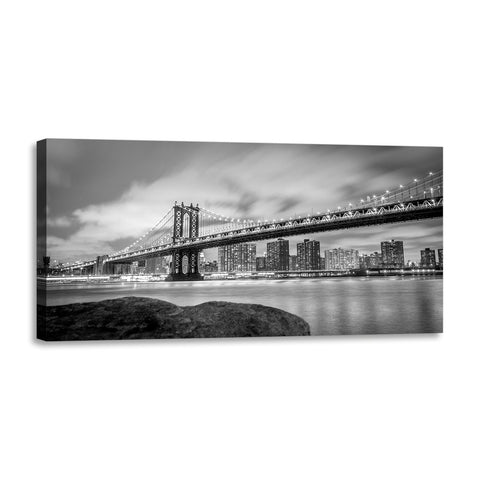 Quadro Stampa su Tela con Telaio in Legno paesaggio new york