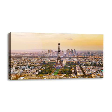 Quadro Stampa su Tela con Telaio in Legno paesaggio parigi
