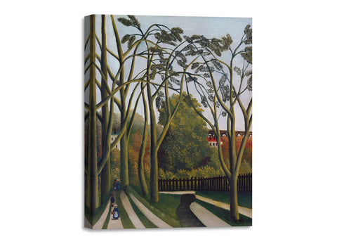 Quadro Stampa su Tela con Telaio in Legno Henri Rousseau - The Banks of the Bièvre near Bicêtre