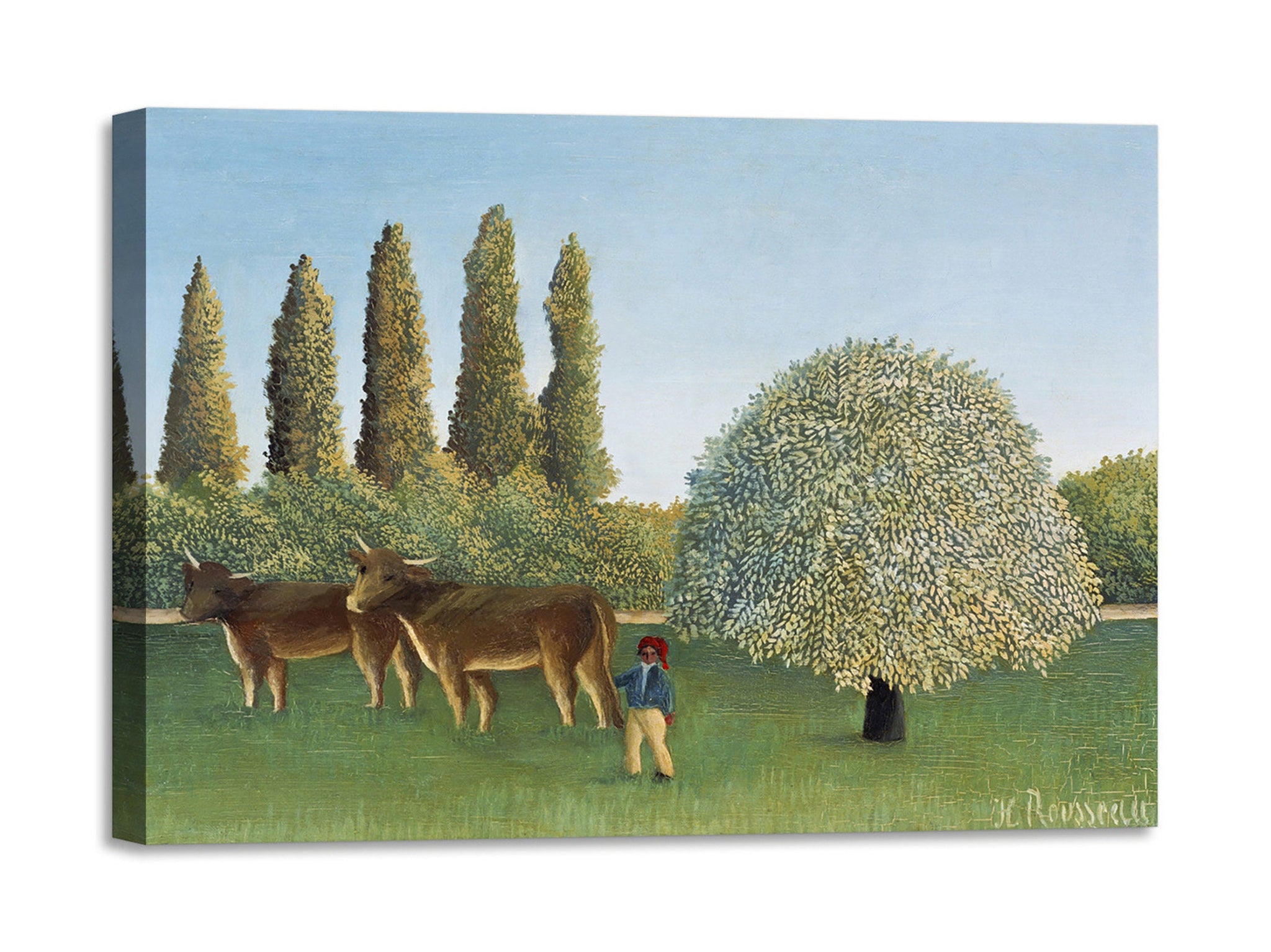 Quadro Stampa su Tela con Telaio in Legno Henri Rousseau - Meadowland