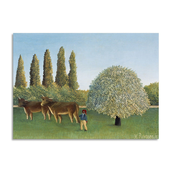 Quadro Stampa su Tela con Telaio in Legno Henri Rousseau - Meadowland