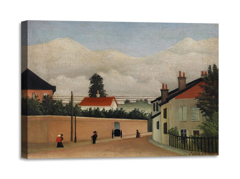 Quadro Stampa su Tela con Telaio in Legno Henri Rousseau - Outskirts of Paris (1895)