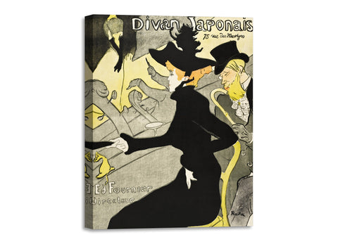 Quadro Stampa su Tela con Telaio in Legno Henri de Toulouse–Lautrec - Divan Japonais