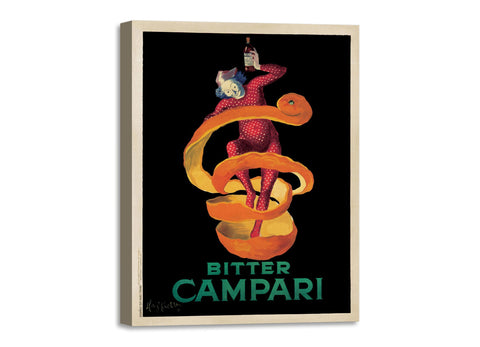 Quadro Stampa su Tela con Telaio in Legno  Leonetto Cappiello - Bitter Campari