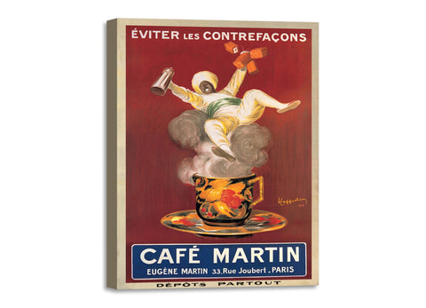 Quadro Stampa su Tela con Telaio in Legno Leonetto Cappiello - Cafe Martin