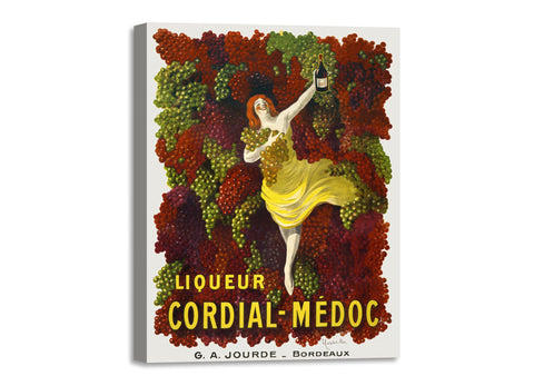 Quadro Stampa su Tela con Telaio in Legno Leonetto Cappiello - Liquer Cordial-Médoc
