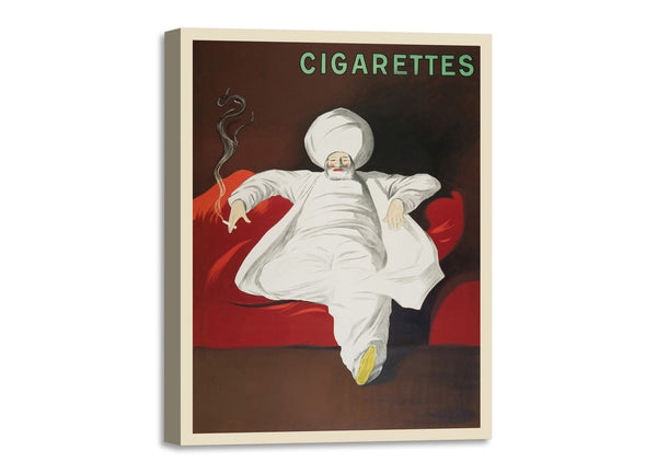 Quadro Stampa su Tela con Telaio in Legno Leonetto Cappiello - JOB Cigarettes