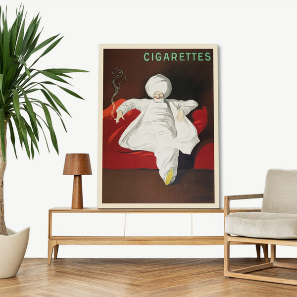 Quadro Stampa su Tela con Telaio in Legno Leonetto Cappiello - JOB Cigarettes