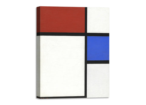 Quadro Stampa su Tela con Telaio in Legno Piet Mondrian - Composition No. II with Red and Blue