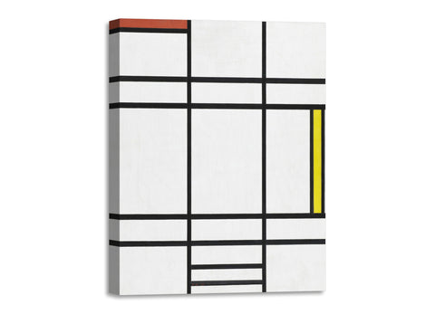 Quadro Stampa su Tela con Telaio in Legno Piet Mondrian - Composition in White, Red, and Yellow