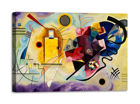 Quadro Stampa su Tela con Telaio in Legno Wassily Kandinsky - Yellow, Red & Blue