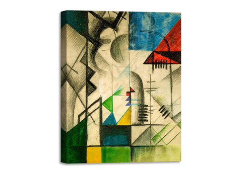 Quadro Stampa su Tela con Telaio in Legno Wassily Kandinsky - Formen