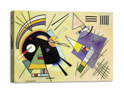 Quadro Stampa su Tela con Telaio in Legno Wassily Kandinsky - Nero e viola