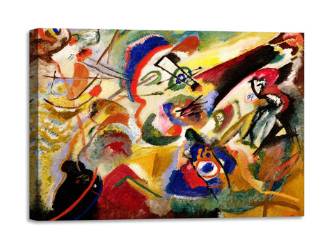 Quadro Stampa su Tela con Telaio in Legno Wassily Kandinsky - Fragment II for Composition VII