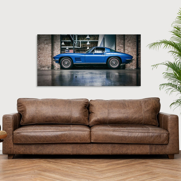 Quadro Stampa su Tela con Telaio in Legno auto muscle car