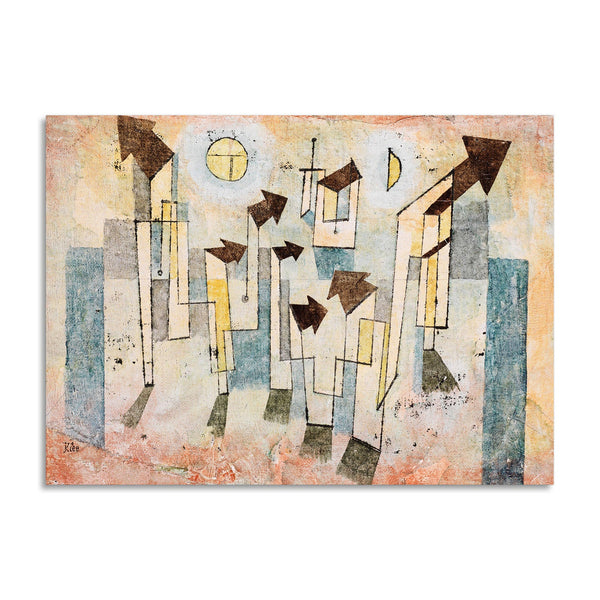 Quadro Stampa su Tela con Telaio in Legno Paul Klee - Mural from the temple of longing thither