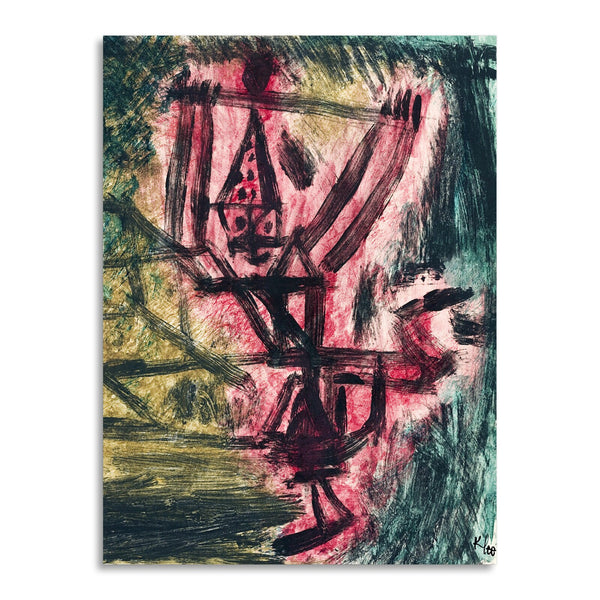 Quadro Stampa su Tela con Telaio in Legno Paul Klee - Fire Clown