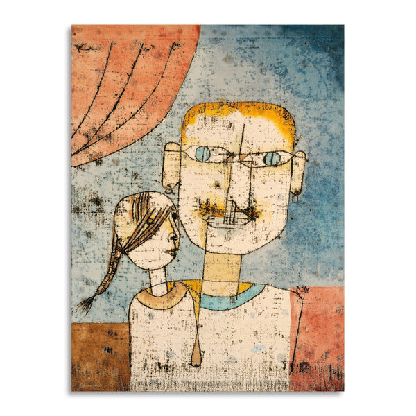 Quadro Stampa su Tela con Telaio in Legno Paul Klee - Adam and little Eve