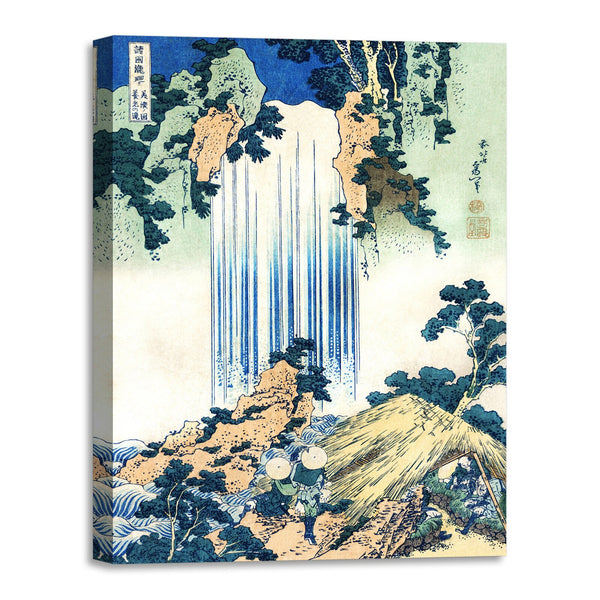 Quadro Stampa su Tela con Telaio in Legno Katsushika Hokusai - Yoro Waterfall in Mino Province