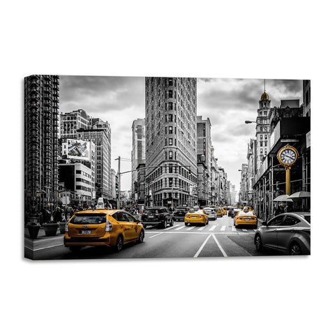 Quadro Stampa su Tela con Telaio in legno panorama new york