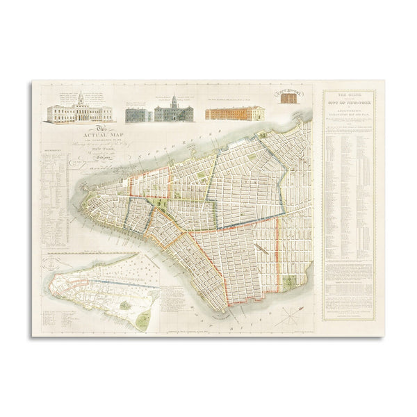 Quadro Stampa su Tela con Telaio in Legno David Longworth - The City of New York