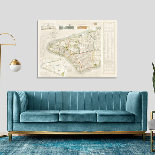 Quadro Stampa su Tela con Telaio in Legno David Longworth - The City of New York