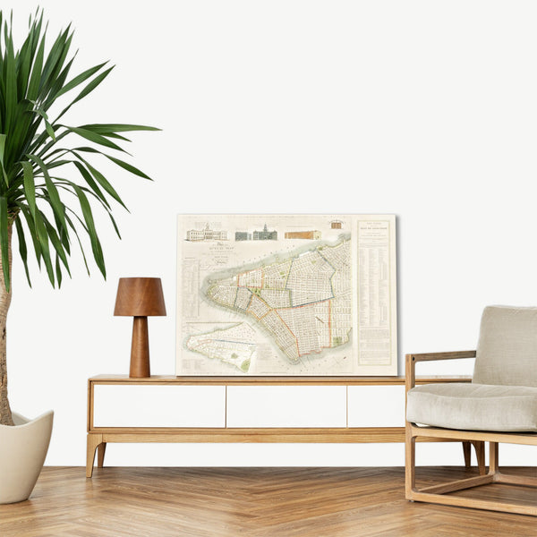 Quadro Stampa su Tela con Telaio in Legno David Longworth - The City of New York