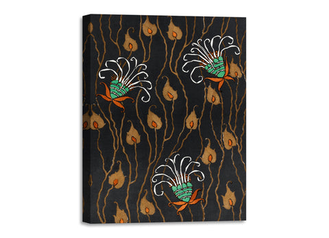 Quadro Stampa su Tela con Telaio in Legno Émile-Alain Séguy Flower pattern Art Deco