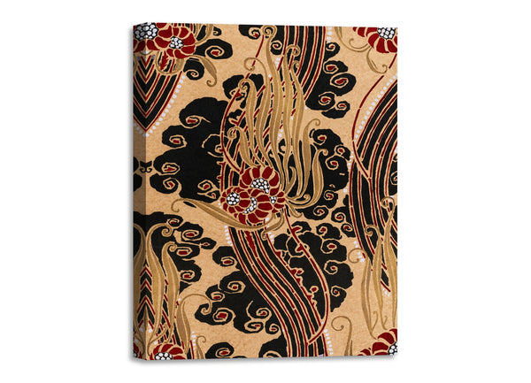 Quadro Stampa su Tela con Telaio in Legno Émile-Alain Séguy Flower pattern Art Deco