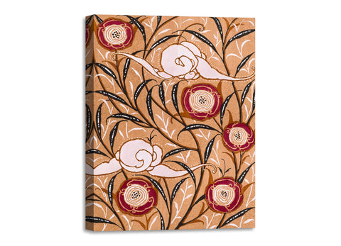 Quadro Stampa su Tela con Telaio in Legno Émile-Alain Séguy Flower pattern Art Deco