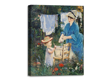 Quadro Stampa su Tela con Telaio in Legno Edouadr Manet - Laundry