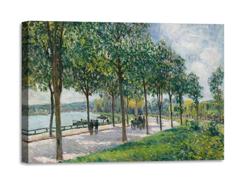 Quadro Stampa su Tela con Telaio in Legno Alfred Sisley - Alley of Chestnut Trees