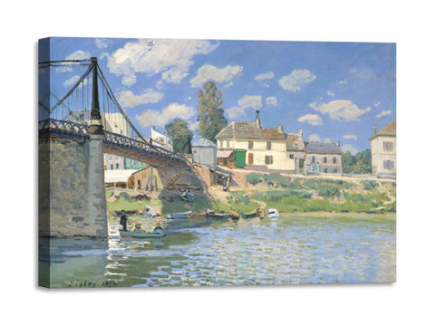 Quadro Stampa su Tela con Telaio in Legno Alfred Sisley - The Bridge at Villeneuve-la-Garenne