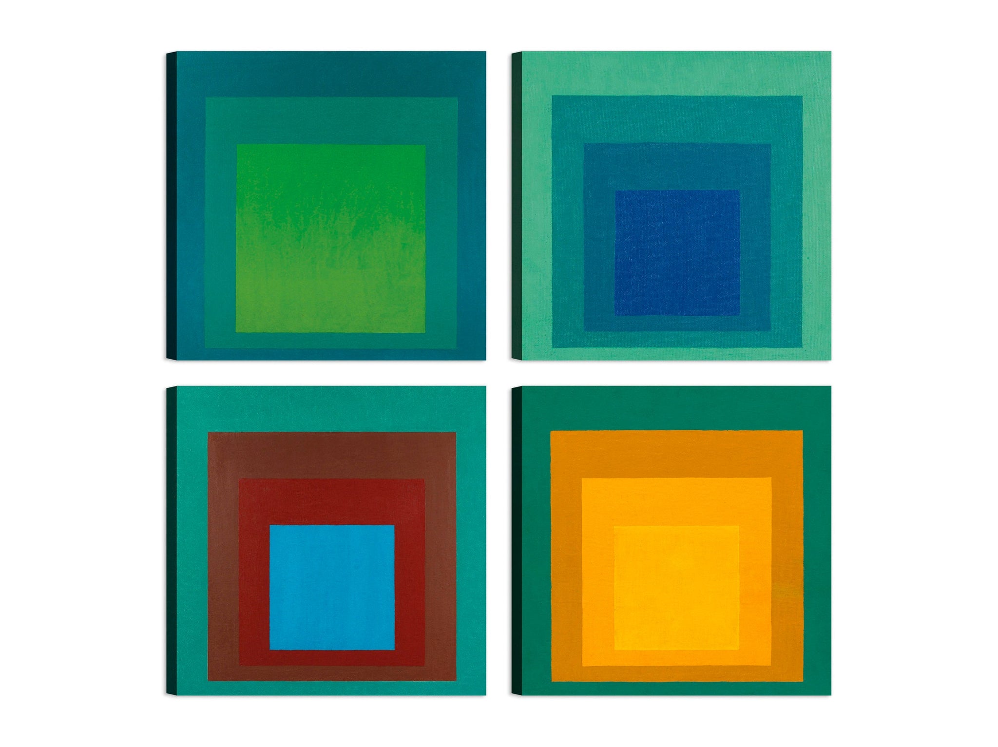 Quadri Stampa su Tela con Telaio in Legno 4 pezzi josef albers