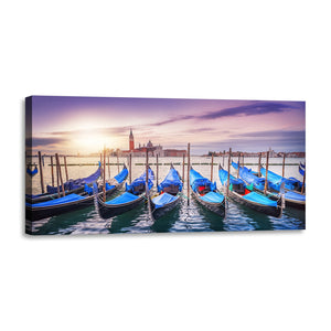 Quadro Stampa su Tela con Telaio in Legno paesaggio venezia