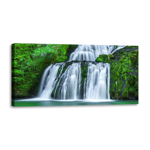 Quadro Stampa su Tela con Telaio in Legno paesaggio cascata