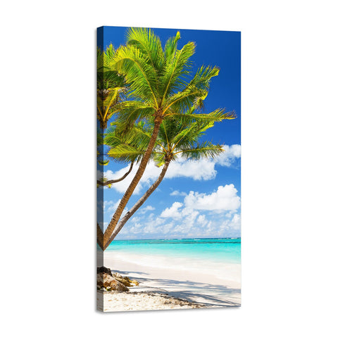 Quadro Stampa su Tela con Telaio in Legno paesaggio isola tropicale