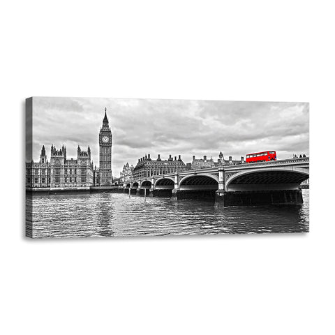 Quadro Stampa su Tela con Telaio in Legno paesaggio londra