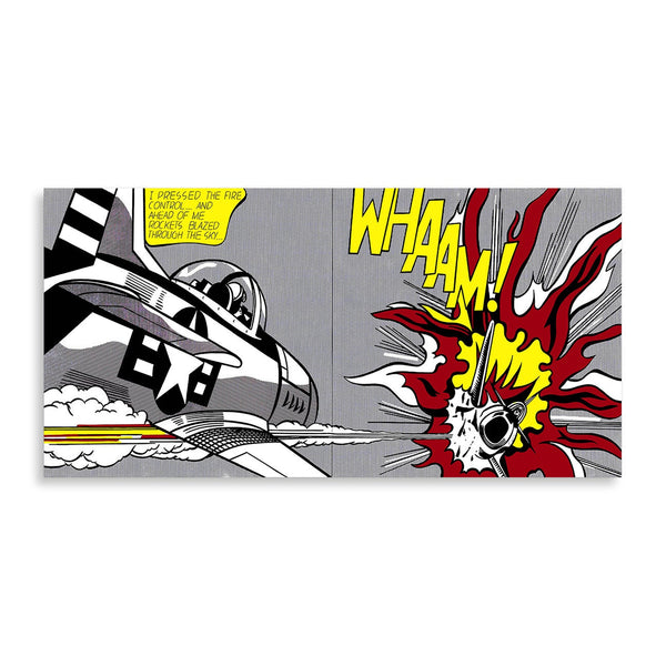 Quadro Stampa su Tela con Telaio in Legno Roy Lichtenstein - Whaam