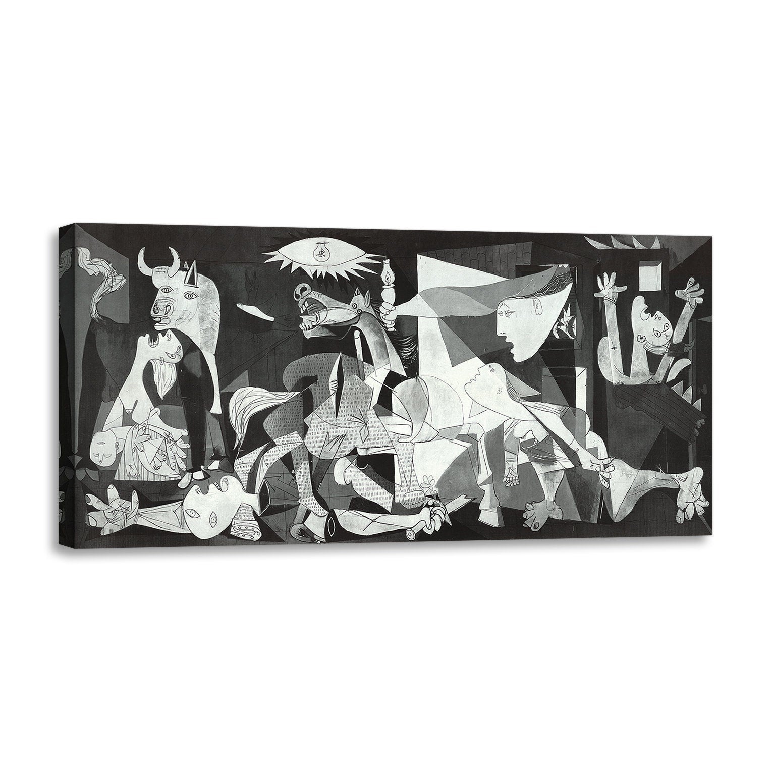 Quadro Stampa su Tela con Telaio in Legno Picasso - Guernica