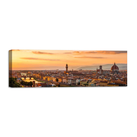 Quadro Stampa su Tela con Telaio in Legno paesaggio firenze