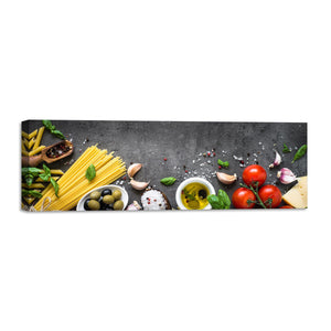 Quadro Stampa su Tela con Telaio in Legno cucina spaghetti