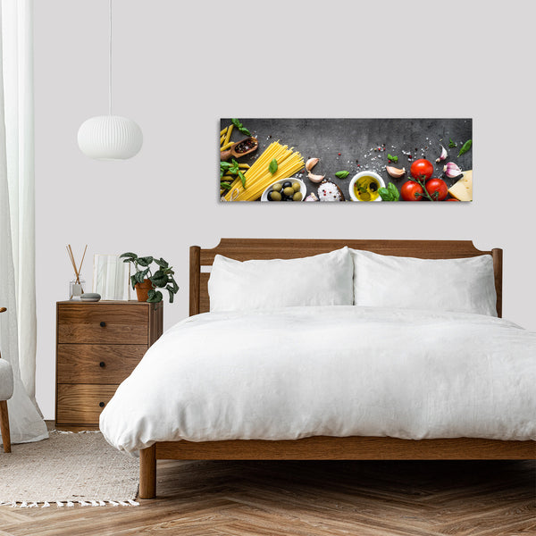 Quadro Stampa su Tela con Telaio in Legno cucina spaghetti