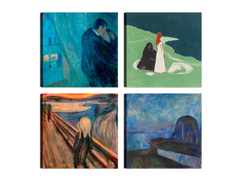 Quadri Stampa su Tela con Telaio in Legno 4 pezzi Edvard Munch