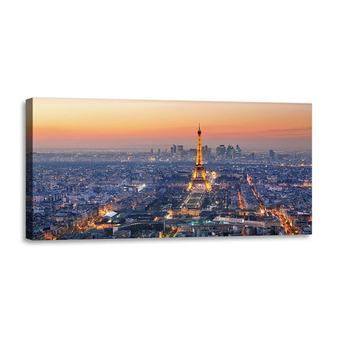 Quadro Stampa su Tela con Telaio in Legno paesaggio parigi