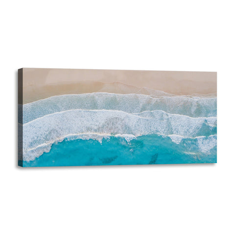 Quadro Stampa su Tela con Telaio in Legno paesaggio mare spiaggia
