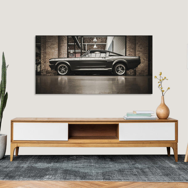 Quadro Stampa su Tela con Telaio in Legno auto muscle car