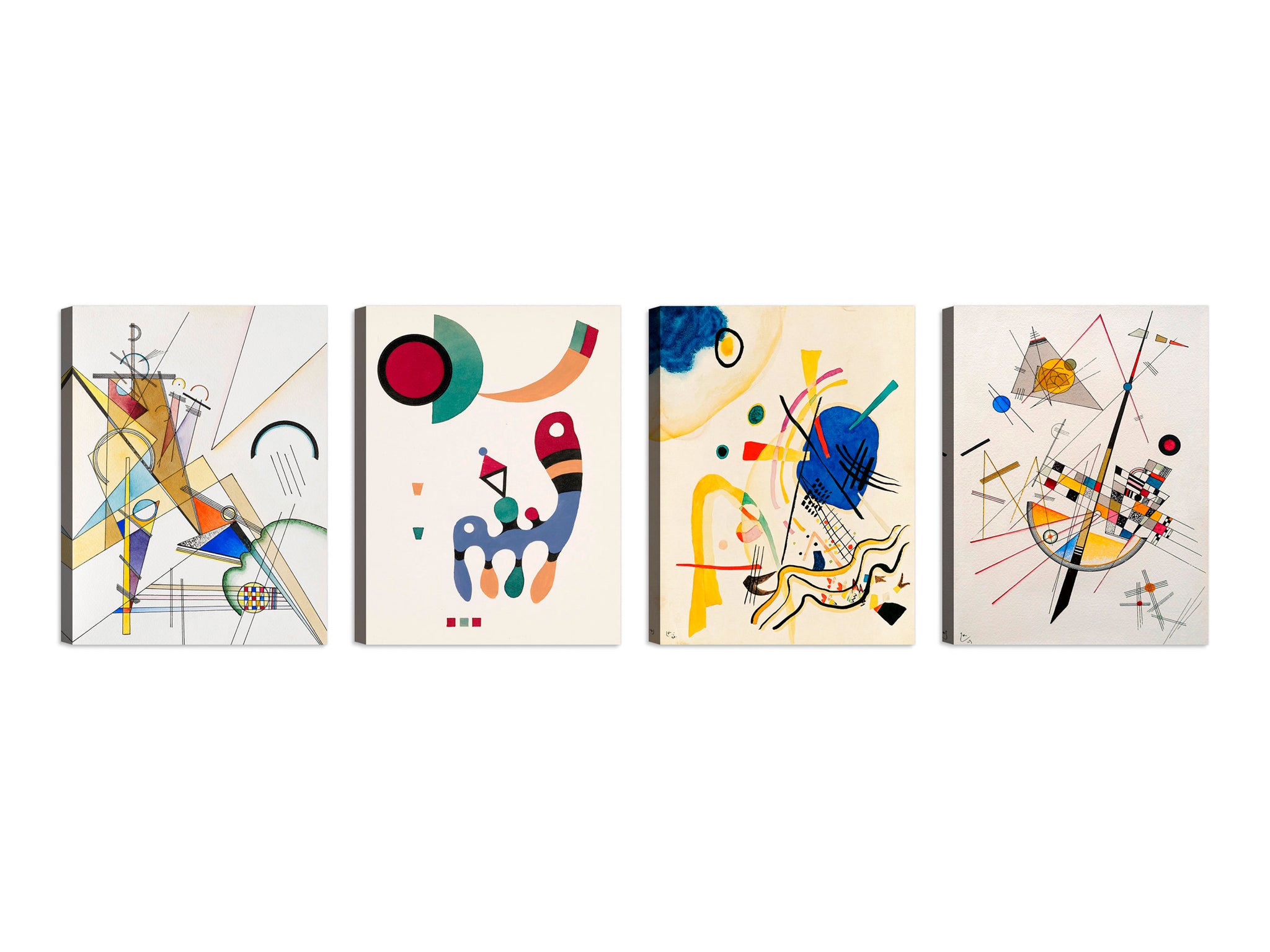 Quadri Stampa su Tela con Telaio in Legno 4 pezzi Wassily Kandinsky